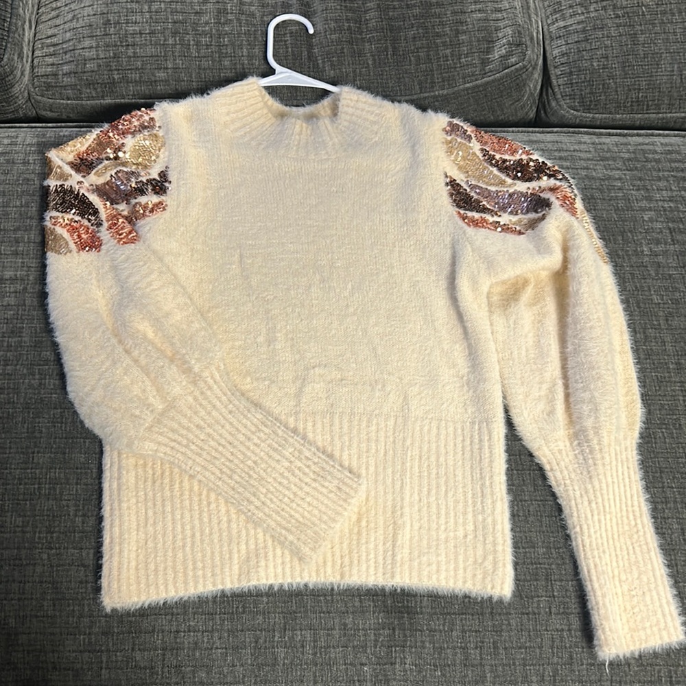 Boutique sequence cream top